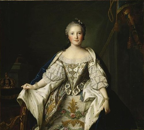 A portrait of Maria Josepha of Saxony, Dauphine of France after Jean-Marc Nattier, 18th century.