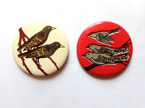 Vintage buttons made in Estonia (starlings and cuckoos)
Buy: http://etsy.me/2paIZq6