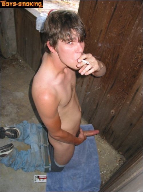 sweatynsmokin:J.T. lights up, whips out his cock & jacks...