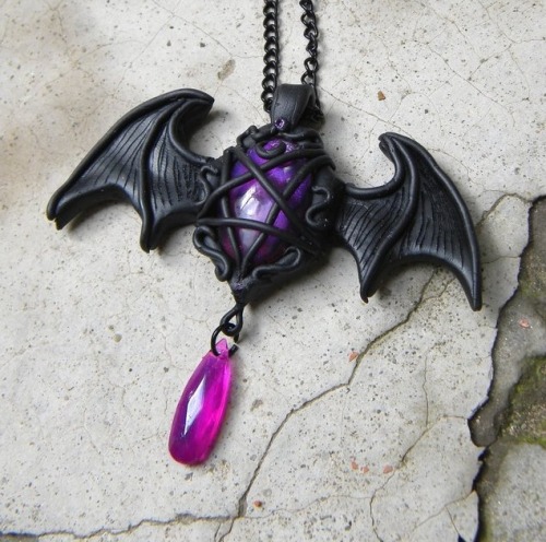 sosuperawesome:Bat and Dragon Wing NecklacesGothic Rosette...