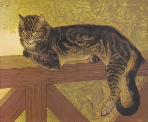 theophile-steinlen:
â€œThe summer - Cat On A Balustrade, 1909, Theophile Steinlen
â€
