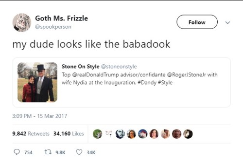 My dude looks like the Babadook