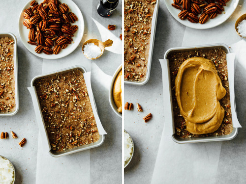 sweetoothgirl:ALMOST RAW COCONUT-PECAN PIE BARS