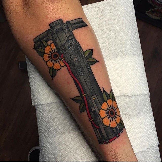 Bound For Glory Tattoo — Kylo Ren’s lightsaber by johnlemonbfg