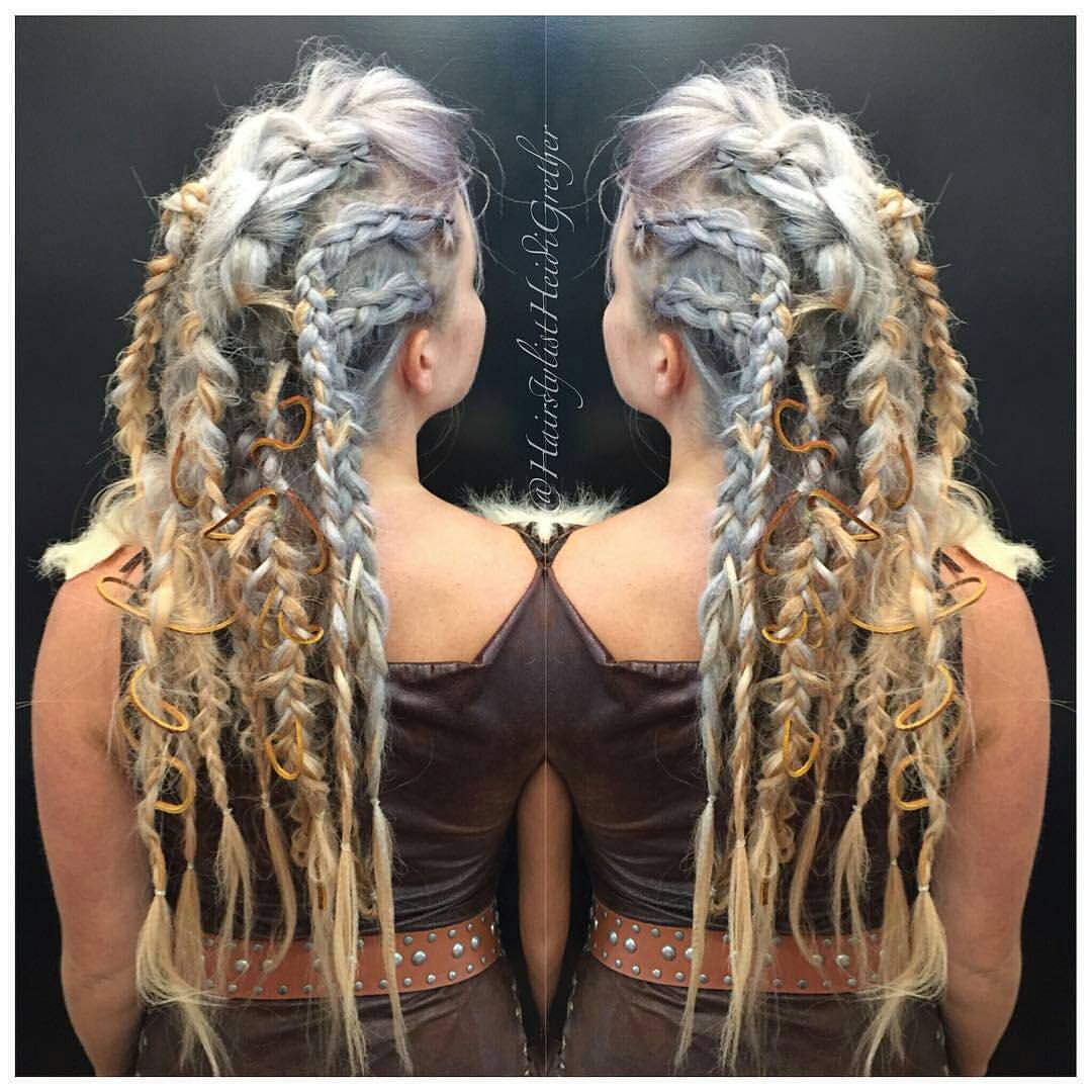 Stylists supporting Stylists — Lagertha ….. braids, knots, leather ...