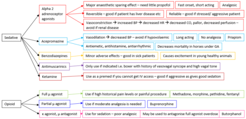 A flow chart of common premedicant drugs. Generally a premed...