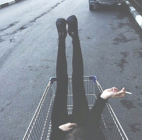 black boots black jeans cigaret boots and jeans grunge shopping smoke shopping cart teenager