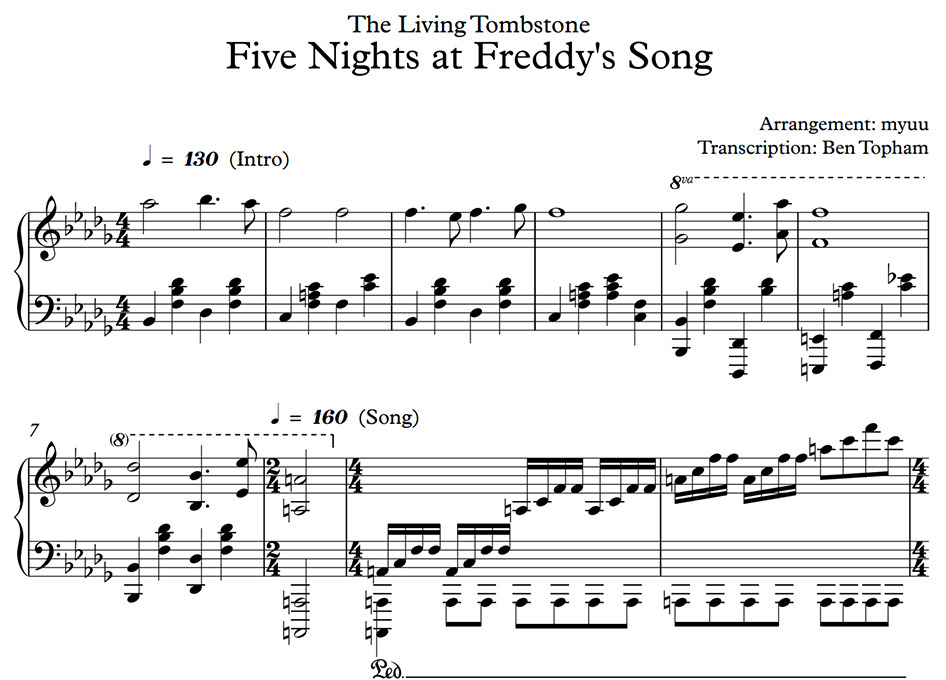 Fnaf Theme Song Piano Sheet Music - Theme Image