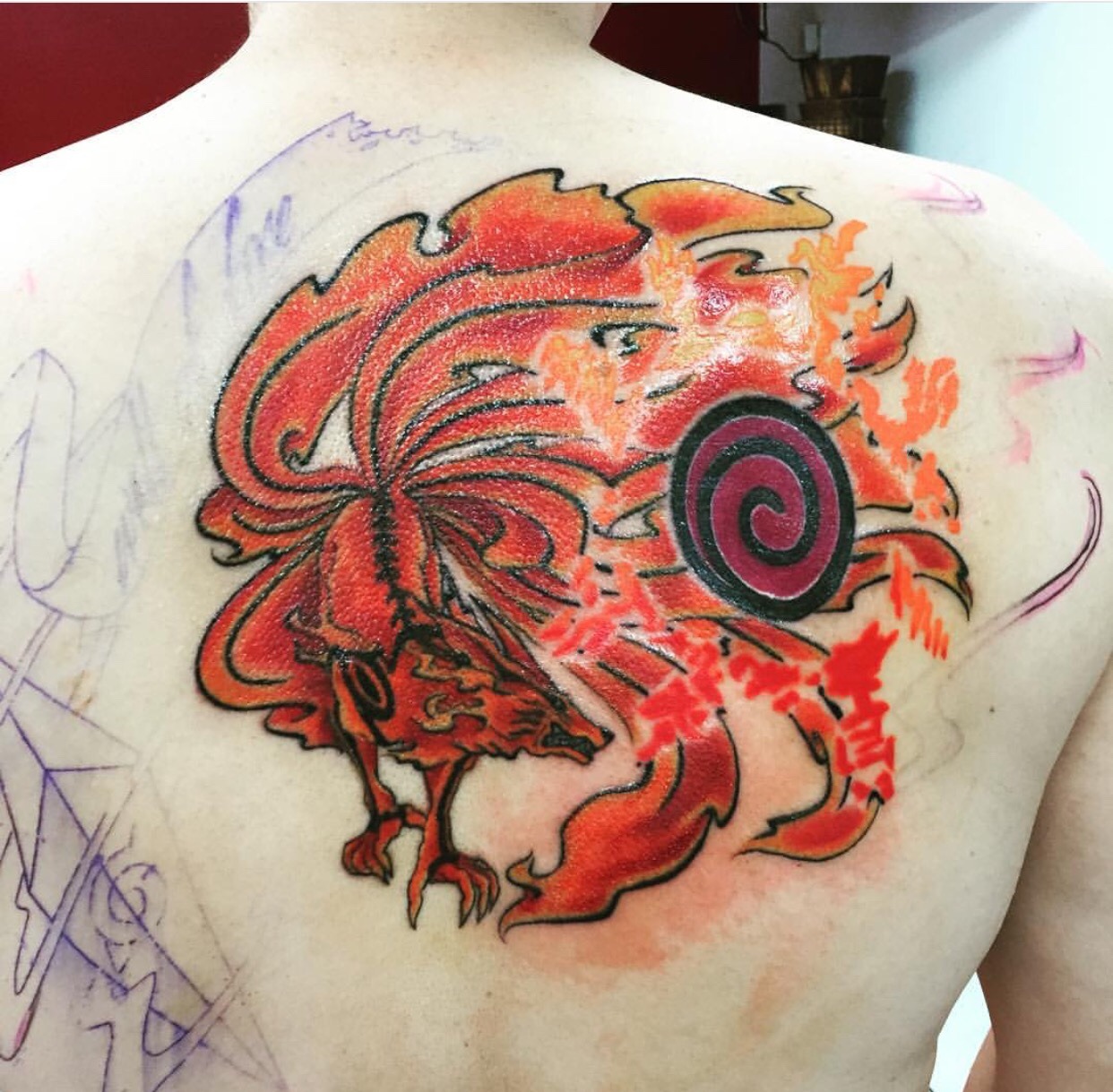 Boarden Your Horizon — Husbands kyuubi tattoo is colored in. Was going ...