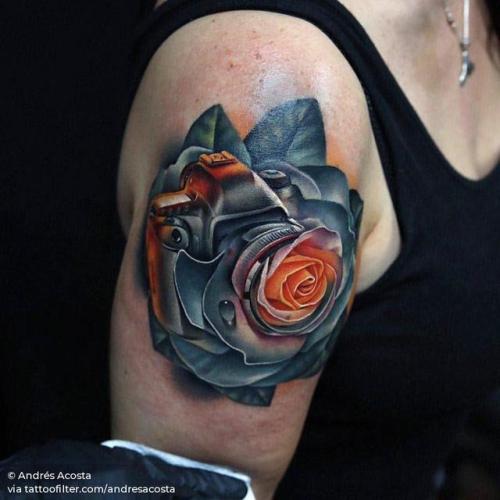 By Andrés Acosta, done in Austin. http://ttoo.co/p/32198 flower;surrealist;andresacosta;reflex camera;photography;rose;facebook;nature;realistic;twitter;techie;medium size;camera;upper arm