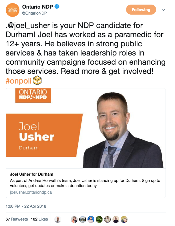 All The Canadian Politics Joel Usher Is The Ontario Ndp S Candidate For The