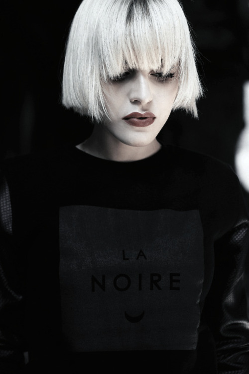 White Hair Bobbed Hair Nu-Goth Dark Fashion