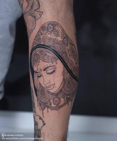 By Andreas Vrontis, done at Vrontis Tattoo Shop, Limassol.... andreasvrontis;big;calf;facebook;line art;other;twitter;women