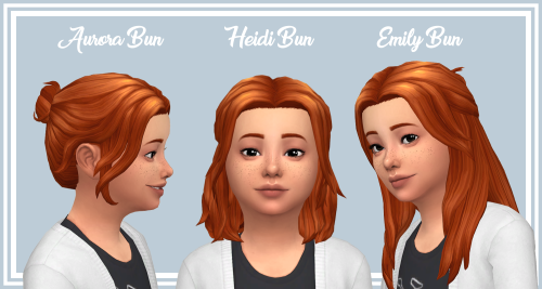 stephanine-sims:Aurora, Heidi and Emily Buns For Kids~Okay, I...