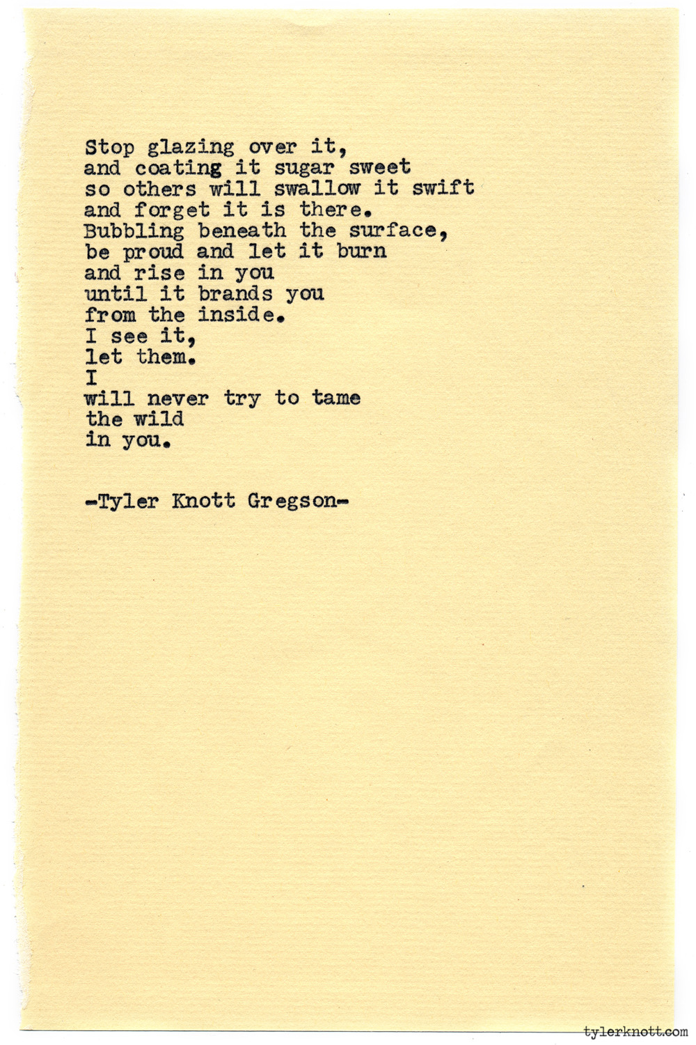 Tyler Knott Gregson — Typewriter Series #828 by Tyler Knott Gregson