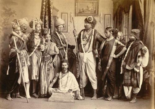 historicaltimes:A Marathi Theater Group in Bombay, India, ca....
