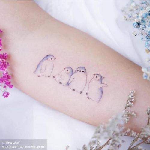 By Tina Choi, done at Hello Tattoo, Hong Kong.... small;animal;watercolor;tiny;bird;tinachoi;ifttt;little;inner forearm;medium size;penguin