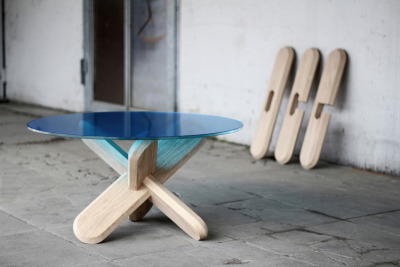 Table inspired by an ancient Japanese puzzle