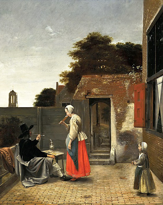podsteklom:
“Курящий мужчина и пьющая женщина во дворе дома. 1658-1660. Pieter de Hooch (1629-1684)
”
A smoking man and a drinking woman in the courtyard of the house.