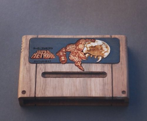 retrogamingblog:Wood Super Nintendo Cartridges made by...