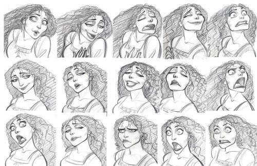 the-disney-elite:Jin Kim’s model sheets for Mother Gothel from...