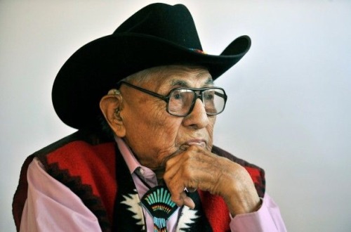 peerintothepast:Dr. Joe Medicine Crow, the last living Plains...