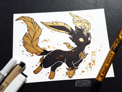 retrogamingblog:Gilded Eeveelution Drawings made by...