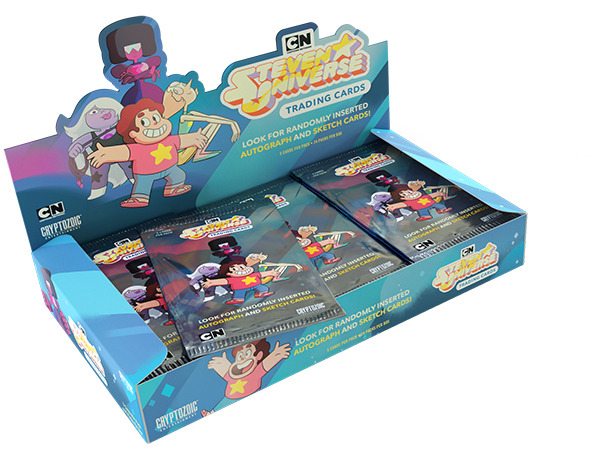 Steven Universe Trading Cards are coming in Q3 of 2019!Cryptozoic is releasing a 72-card base set with 6 chase sets and randomly inserted autographed cards and sketch cards! They will also have a...