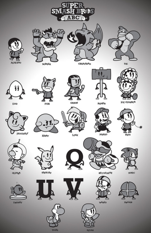 it8bit:Super Smash Bros. ABC’sSeries byJavier Ibañez