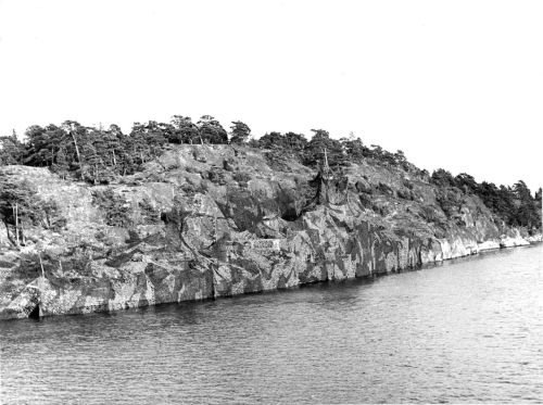 A camouflaged Swedish Navy ship