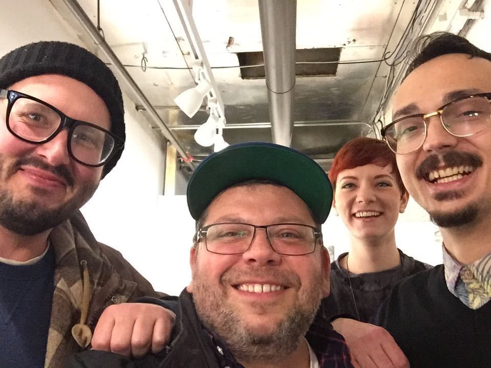 Had the pleasure of hanging out with painter @shanewalshpaintings and his friend Emily at his studio and then at Ian Sonsyadek opening @varwestgallery congrats Ian