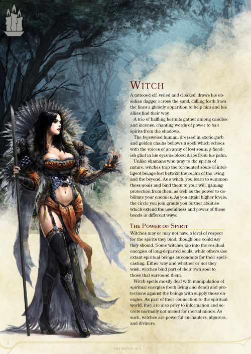 probablyottrpgideas:dnd-5e-homebrew:Witch Class by...