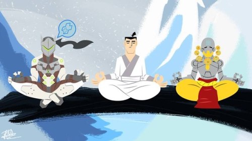 jonsnowboard:Samurai Jack x Overwatch by Draw-It Ralph