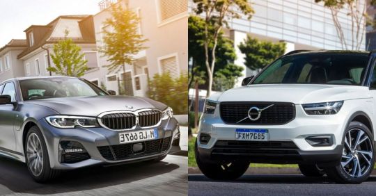 Novos modelos de carros híbridos plug-in no Brasil na imagem: BMW 330 e Volvo XC40