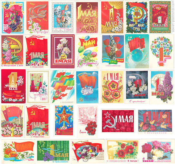 May Day postcards large set, 32 used vintage Soviet postcards 1960s—1980s
Listed on Etsy: http://ift.tt/2rzjqNQ