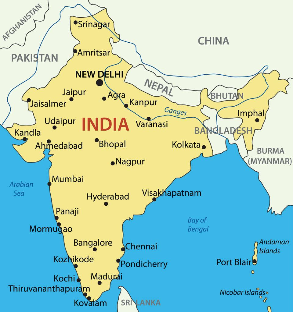 Mapa de la India