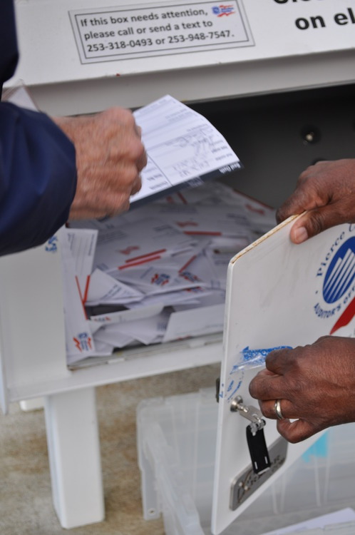 team opens ballot drop box