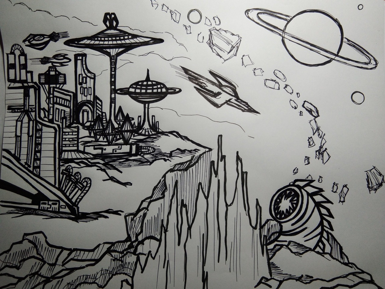 Outer Space Drawings Pencil