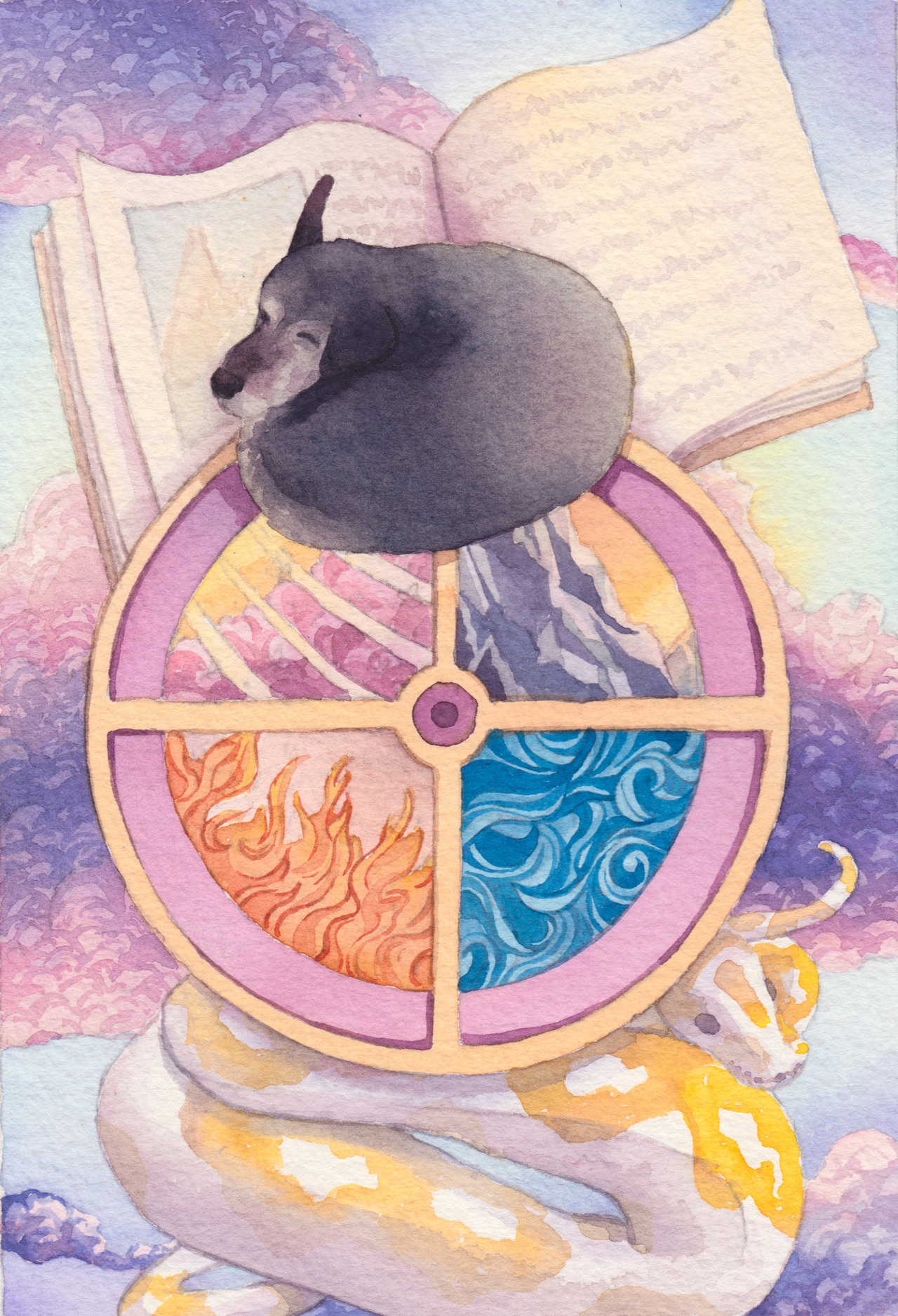 The Major Barkana’s Wheel of Fortune tarot card! It’s part of a dog themed tarot deck, fundraising for service dogs. You can learn more here or follow us here: @themajorbarkana