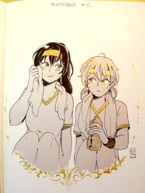 ticcytx:Inktober day 5: sport girlfriendsBLOOM INTO YOU/YAGATE...