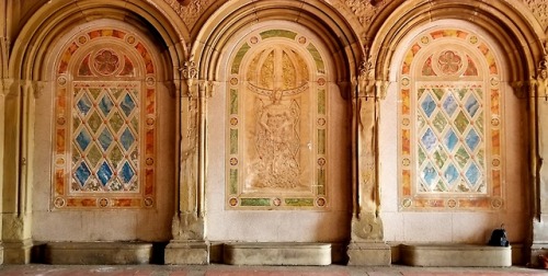 Under Bethesda stairway Central Park photography by David...