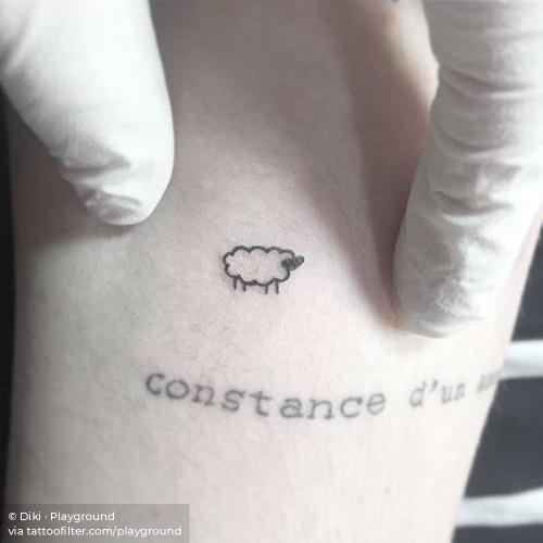 By Diki · Playground, done in Seoul. http://ttoo.co/p/35023 animal;facebook;inner forearm;micro;minimalist;playground;sheep;twitter
