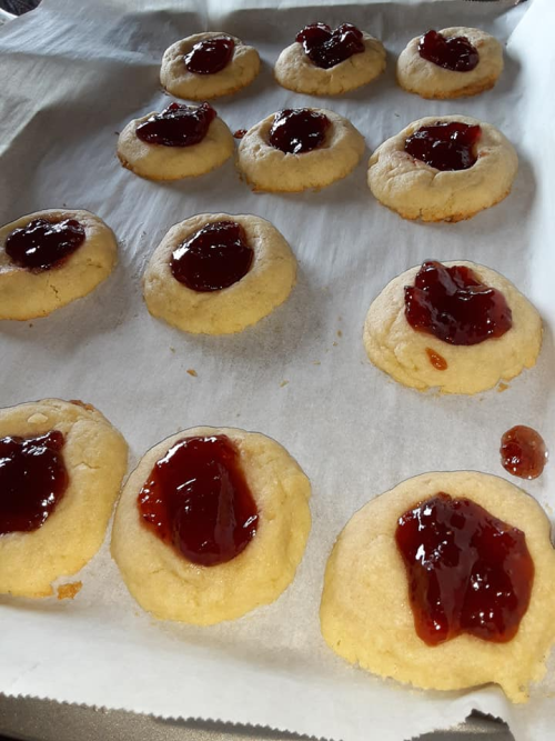 Picture of jam thumbprint cookies