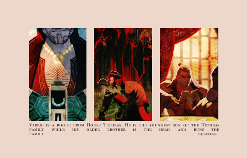 delsinsrowes:a set for each inquisition companion ⤔ Varric...