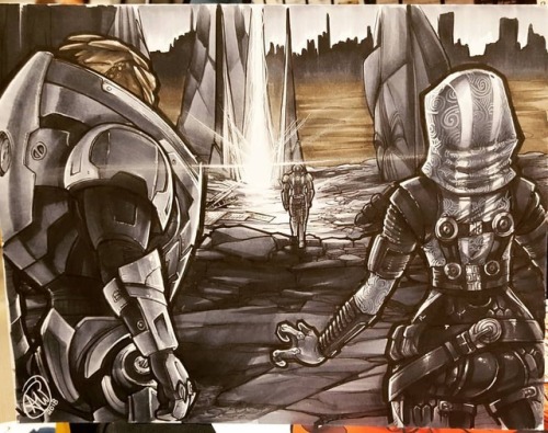 comfortandadam:Did a big #MassEffect piece in @copicmarker and...