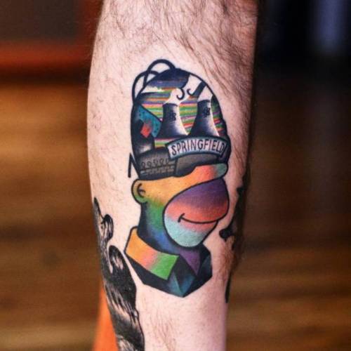 By David Côté, done at Imperial Tattoo Connexion, Montreal.... healed;leg;davidcote;contemporary;facebook;twitter;pop art;medium size;other