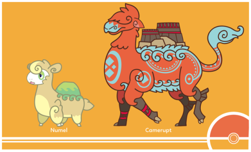 cosmopoliturtle:Pokemon Redesign #322-323 - Numel,...