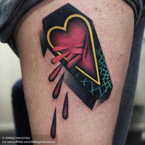 By Aleksy Marcinów, done at The Circle London, London.... surrealist;heart;aleksymarcinow;big;contemporary;love;thigh;facebook;coffin;twitter;other