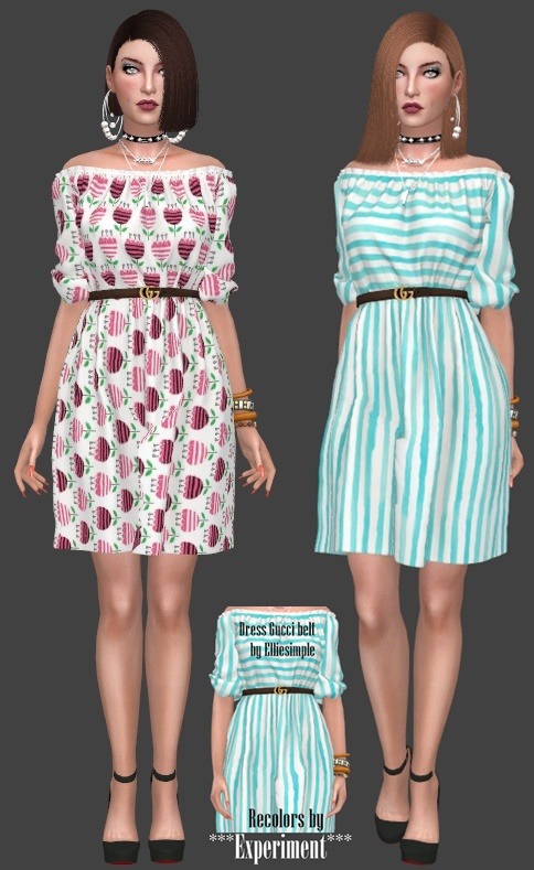 Sims 4 Alpha CC Finds — experiment128: Dress Gucci belt Recolors ...