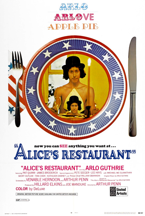 savetheflower-1967:“Alice’s Restaurant” movie poster, 1969.